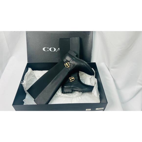 NWB! Coach Farrah Leather Boot Black 5 B (M) - Picture 7 of 12